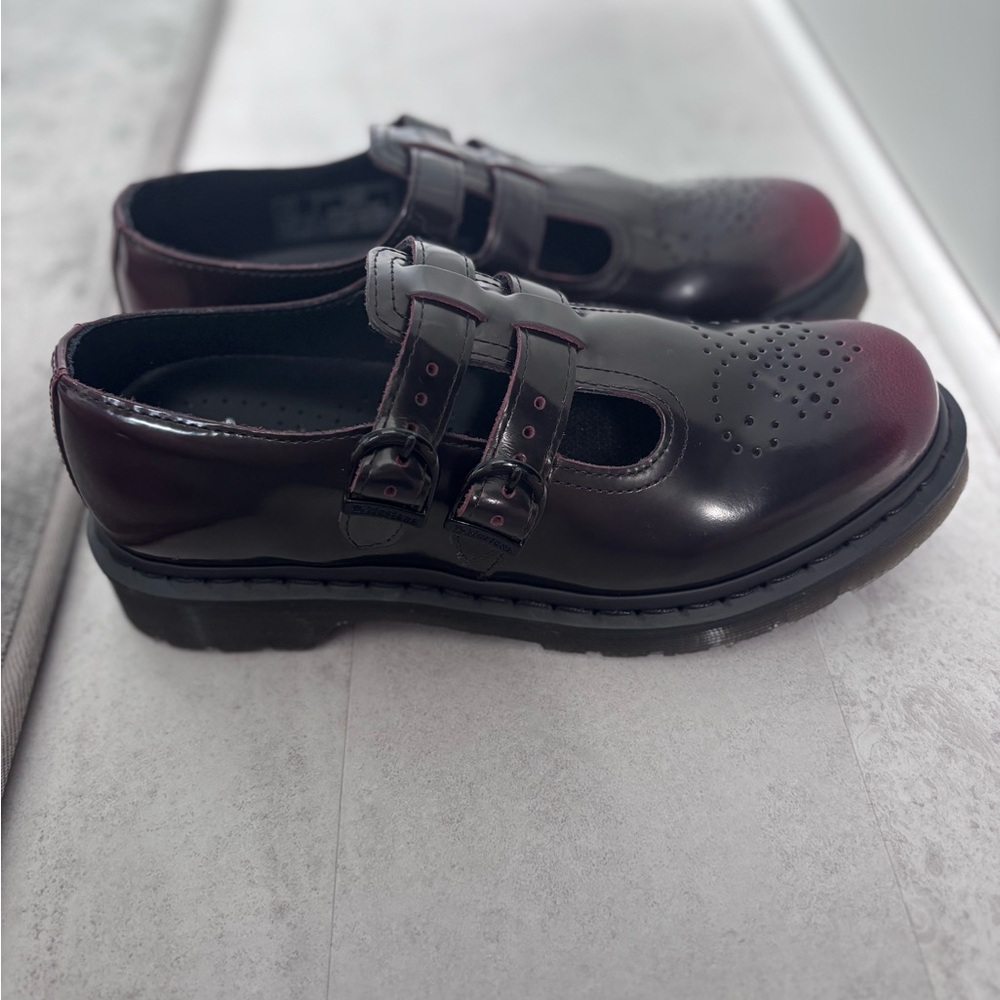 Dr. Martens Black to Burgundy Gradient Mary Jane Loafers - Picture 3 of 4